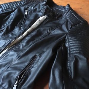 Black vegan leather jacket